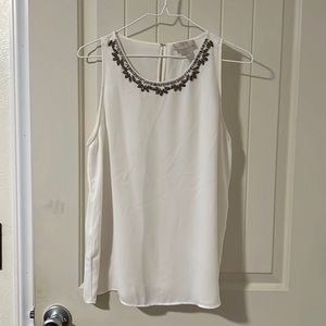 Loft chiffon top with beading
